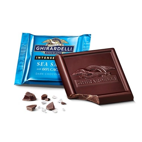 Intense Dark Sea Salt 60% Cacao Dark Chocolate Squares Case Pack (540 ct)